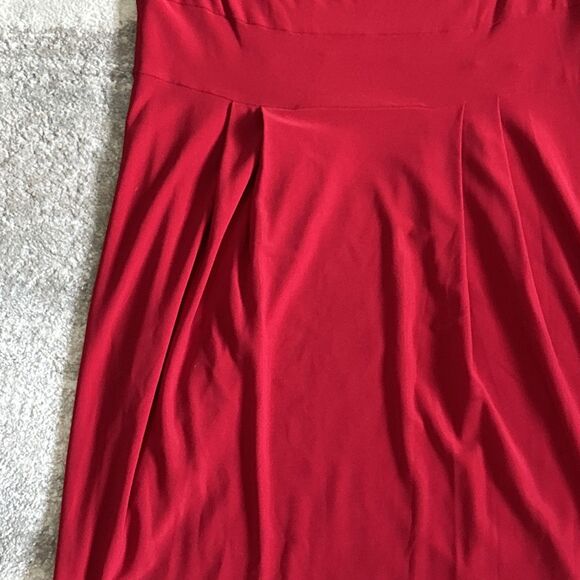 Clara Sun Woo Dress Womens Small Red Stretch Drape Neck Sleeveless Holiday USA - Picture 5 of 6
